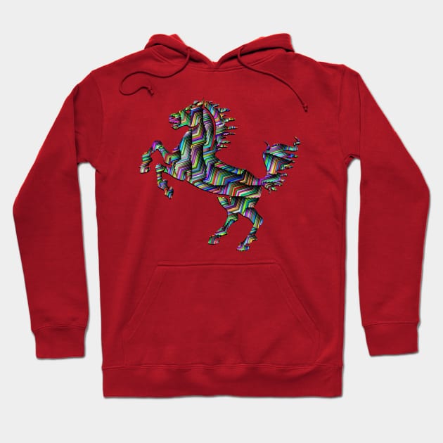 Horse Equine Animal Ride Transportation Abstract Hoodie by SWEIRKI